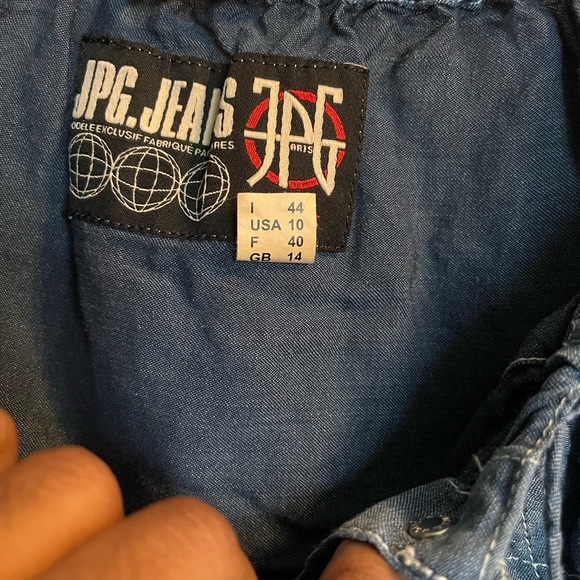 Jean Paul Guiltier off the shoulder denim crop top - Picture 3 of 14